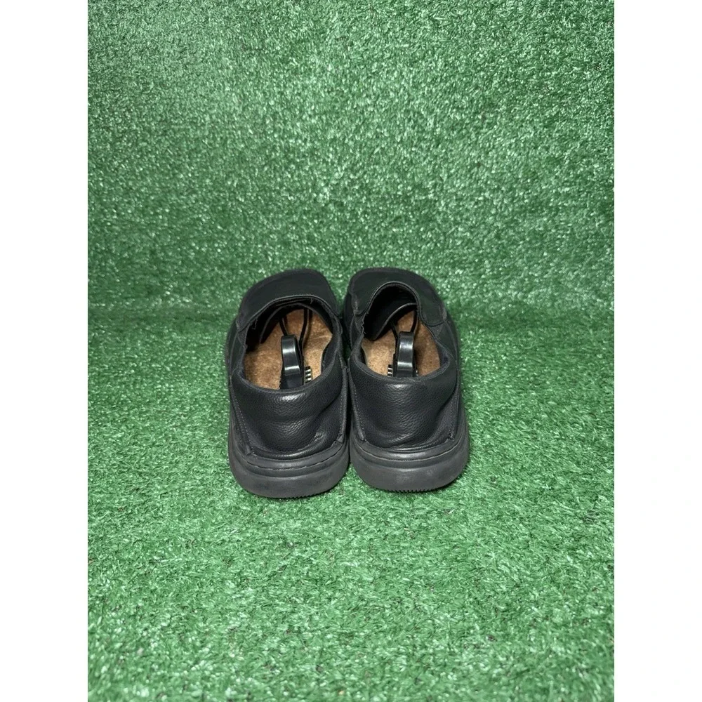 Pulltop Barefoot Minimalist Mens Size 10 Black Leather Slip On Walking Shoes